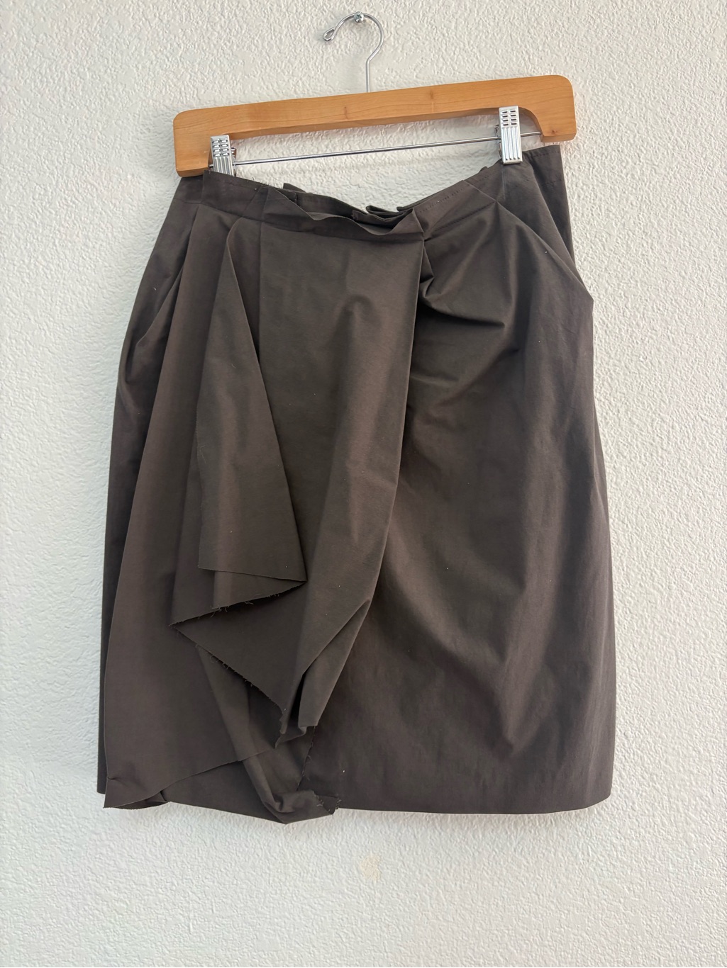 Draped Pencil Skirt In Deep Charcoal